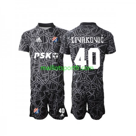 Maillot de Foot Dinamo Zagreb Livakovic 40 Gardien Enfant Domicile 2022/23